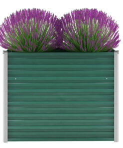 vidaXL Garden Raised Bed Galvanised Steel 100x40x77 cm Green