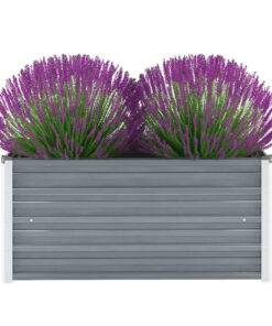 vidaXL Garden Raised Bed Galvanised Steel 100x40x45 cm Grey