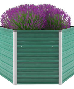 vidaXL Garden Raised Bed Galvanised Steel 129x129x77 cm Green