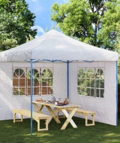 vidaXL Party Tent Sidewall 2 pcs with Window PE White