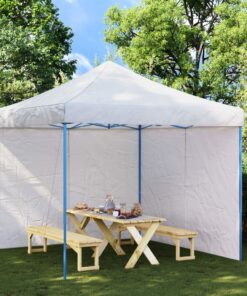 vidaXL Party Tent Sidewall 2 pcs with Zipper PE White