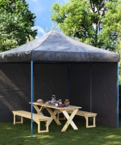 vidaXL Party Tent Sidewall 2 pcs with Zipper PE Anthracite