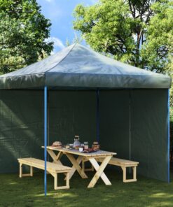 vidaXL Party Tent Sidewall 2 pcs with Zipper PE Green