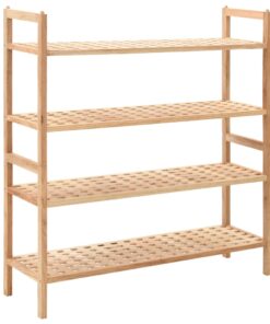 vidaXL Shoe Rack Solid Walnut Wood 69x26x81 cm