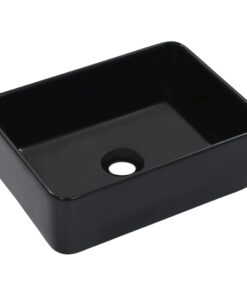 vidaXL Wash Basin 40x30x13 cm Ceramic Black