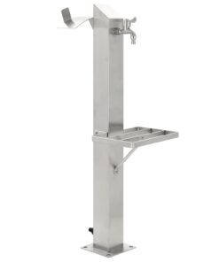 vidaXL Garden Water Column Stainless Steel Square 95 cm