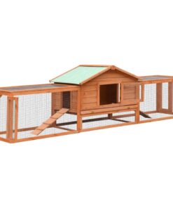 vidaXL Rabbit Hutch Solid Pine & Fir Wood 310x70x87 cm