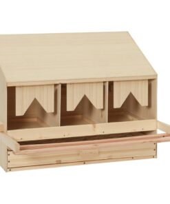 vidaXL Chicken Laying Nest 3 Compartments 72x33x54 cm Solid Pine Wood