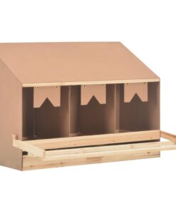 vidaXL Chicken Laying Nest 3 Compartments 93x40x65 cm Solid Pine Wood
