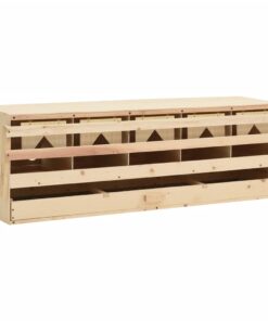 vidaXL Chicken Laying Nest 5 Compartments 117x33x38 cm Solid Pine Wood