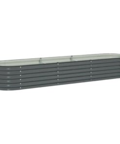 vidaXL Garden Raised Bed 320x80x44 cm Galvanised Steel Grey