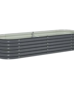 vidaXL Garden Raised Bed 240x80x44 cm Galvanised Steel Grey