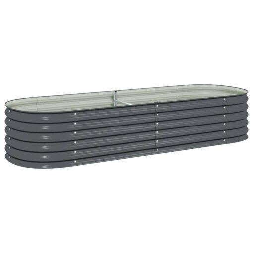 vidaXL Garden Raised Bed 240x80x44 cm Galvanised Steel Grey