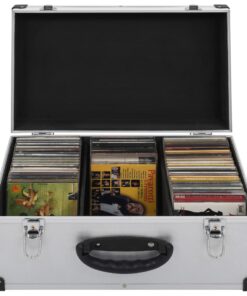 vidaXL CD Case for 60 CDs Aluminium ABS Silver