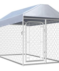 vidaXL Outdoor Dog Kennel with Roof 200x100x125 cm