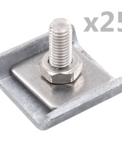 vidaXL Grid Mat Connector 25 Sets Silver