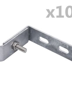 vidaXL Wall Corner Connector 10 Sets Silver