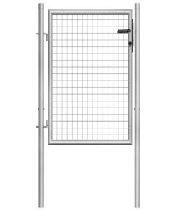 vidaXL Garden Gate Galvanised Steel 105x150 cm Silver