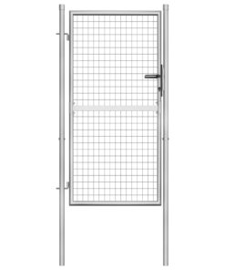 vidaXL Garden Gate Galvanised Steel 105x200 cm Silver