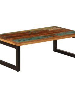 vidaXL Coffee Table 100x50x35 cm Solid Reclaimed Wood and Steel