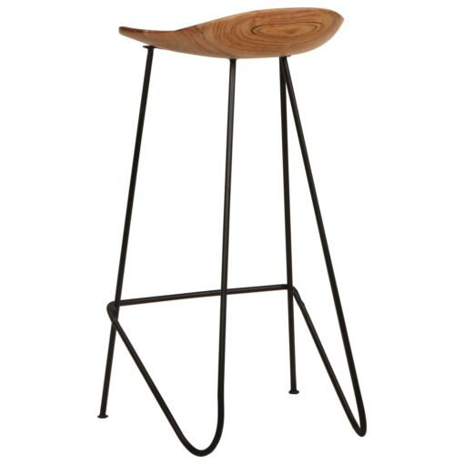 vidaXL Bar Stools 2 pcs Solid Acacia Wood - Image 3