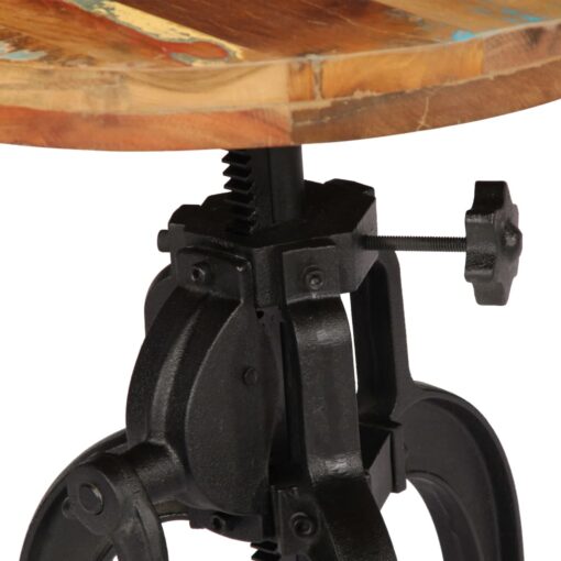 vidaXL Side Table 45x (45-62) cm Solid Reclaimed Wood and Cast Iron - Image 3