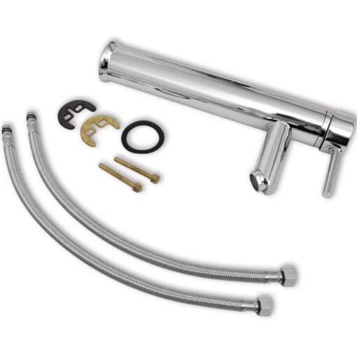 vidaXL Bathroom Faucet Mixer Taps 2 pcs Chrome - Image 3
