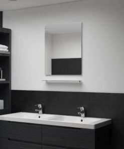 vidaXL Wall Mirror with Shelf 50x60 cm Tempered Glass