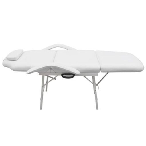 vidaXL Portable Facial Treatment Chair Faux Leather 185x78x76 cm White - Image 2