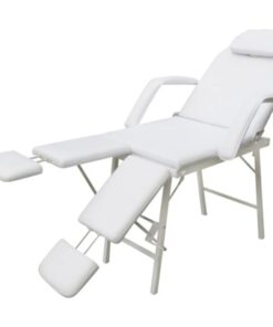 vidaXL Portable Facial Treatment Chair Faux Leather 185x78x76 cm White