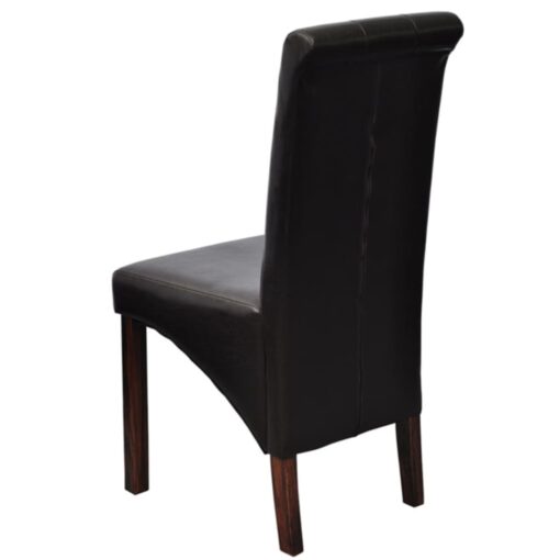 vidaXL Dining Chairs 2 pcs Brown Faux Leather - Image 3