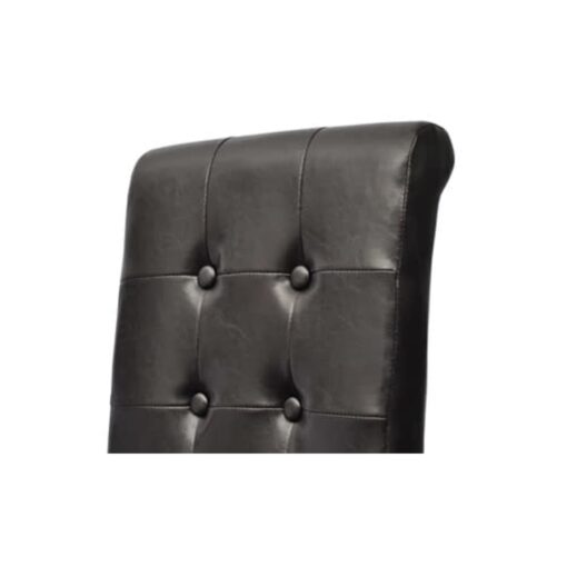 vidaXL Dining Chairs 2 pcs Brown Faux Leather - Image 4