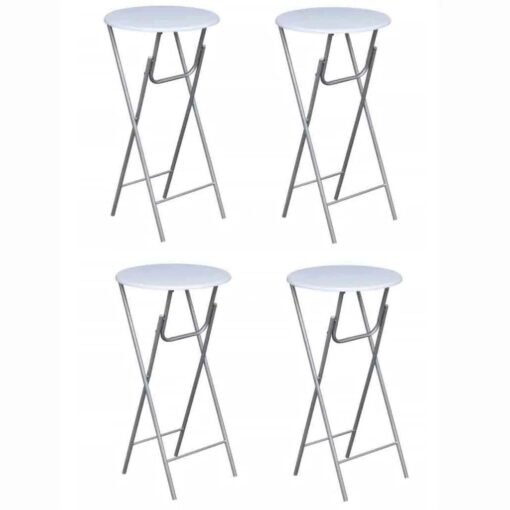 vidaXL Bar Tables 4 pcs with MDF Tabletop White