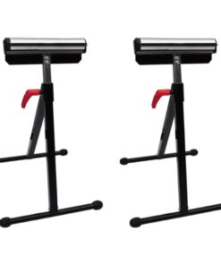 vidaXL Set of 2 Adjustable Roller Stands