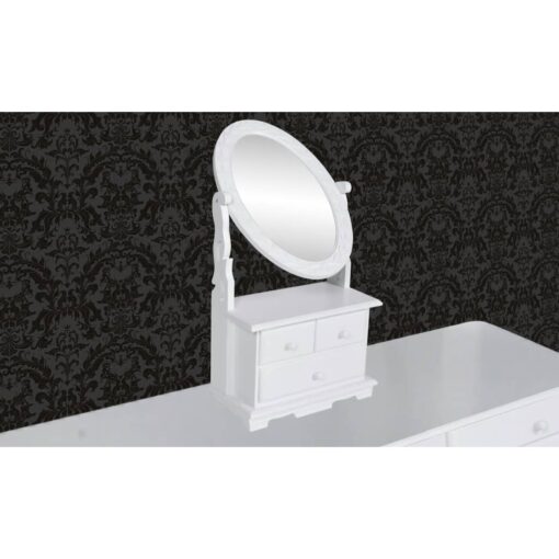 Vanity Makeup Table with Oval Swing Mirror MDF - Image 2