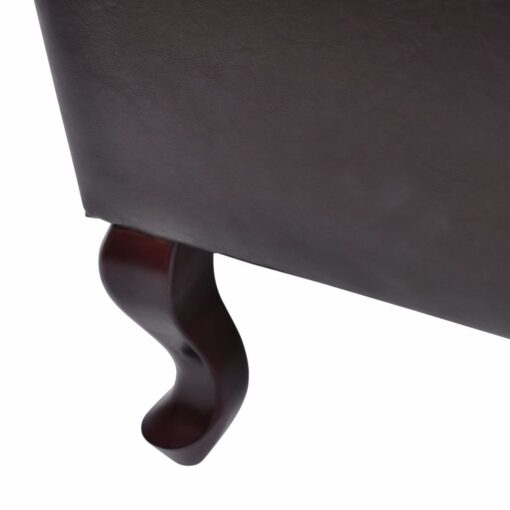 vidaXL Armchair with Footstool Dark Brown Faux Leather - Image 2