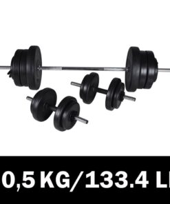 vidaXL Barbell + 2 Dumbbell Set 60.5kg