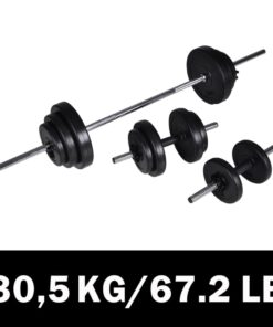 vidaXL Barbell +2 Dumbbell Set 30.5kg