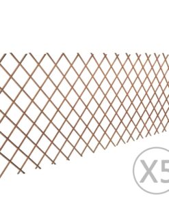 vidaXL Willow Trellis Fence 5 pcs 180x90 cm