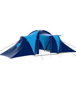 vidaXL Camping Tent Polyester 9 Persons Blue-dark Blue