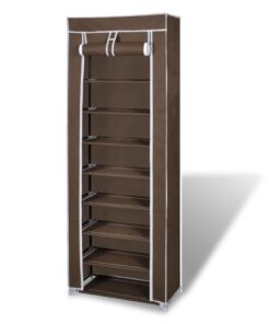 vidaXL Fabric Shoe Cabinet with Cover 162 x 57 x 29 cm Brown