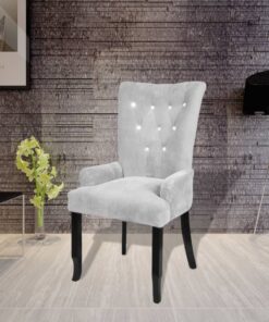 vidaXL Armchair Silver Velvet