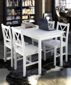 vidaXL 5 Piece Dining Set White