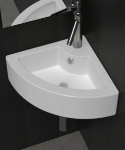 vidaXL Wash Basin with Overflow 45x32x12.5 cm White