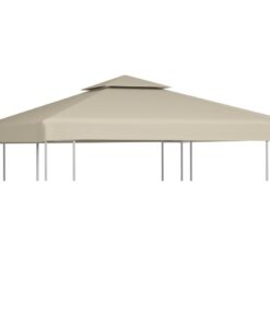 vidaXL Gazebo Cover Canopy Replacement 310 g / m² Beige 3 x 3 m