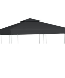 vidaXL Gazebo Cover Canopy Replacement 310 g / m² Dark Grey 3 x 3 m