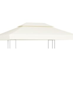 vidaXL Gazebo Cover Canopy Replacement 310 g / m² Cream White 3 x 4 m