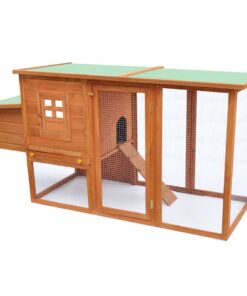 vidaXL Outdoor Chicken Cage Hen House with 1 Egg Cage Wood