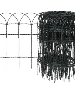 vidaXL Garden Border Fence Powder-coated Iron 10x0.4 m