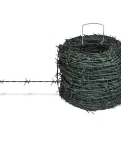 vidaXL Barbed Wire Entanglement Wire Green Wire Roll 100 m